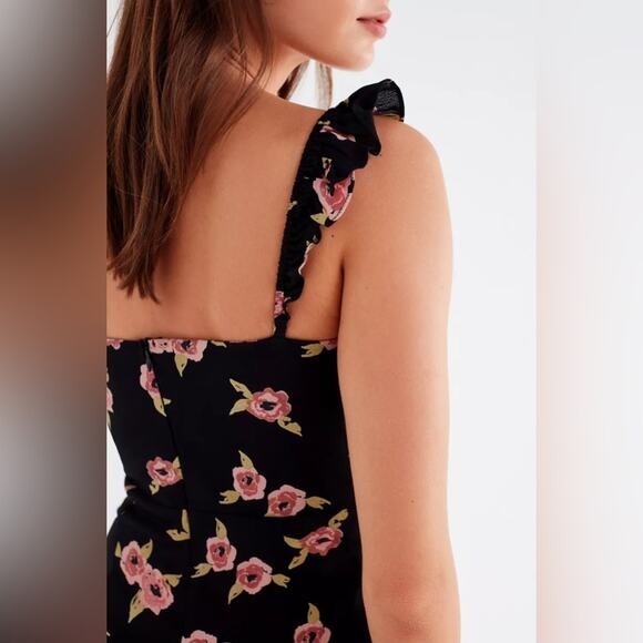 Flynn Skye x Urban Outfitters Bardot Black Floral Button-Down Jumpsuit Size S - Picture 4 of 11